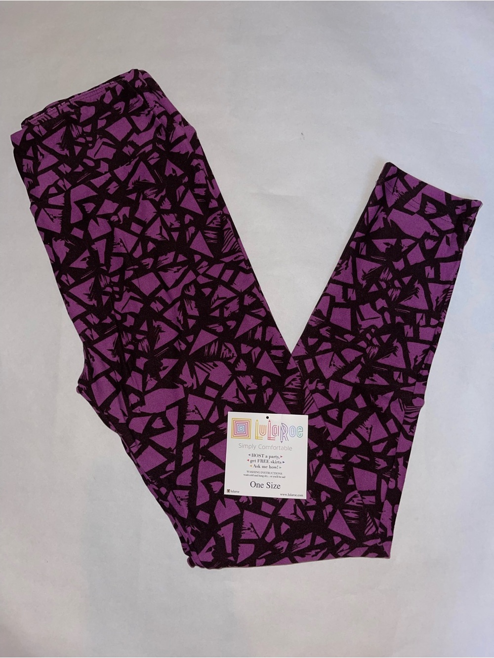 LuLaRoe Purple and Black Abstract Print Leggings